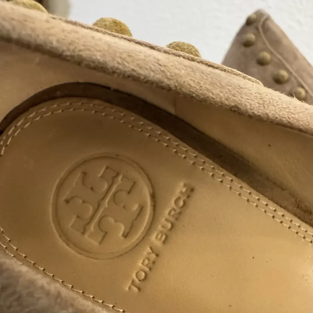 Tory Burch Brown Tan Colt 85mm Soho Suede Pump Sz 8.5 M